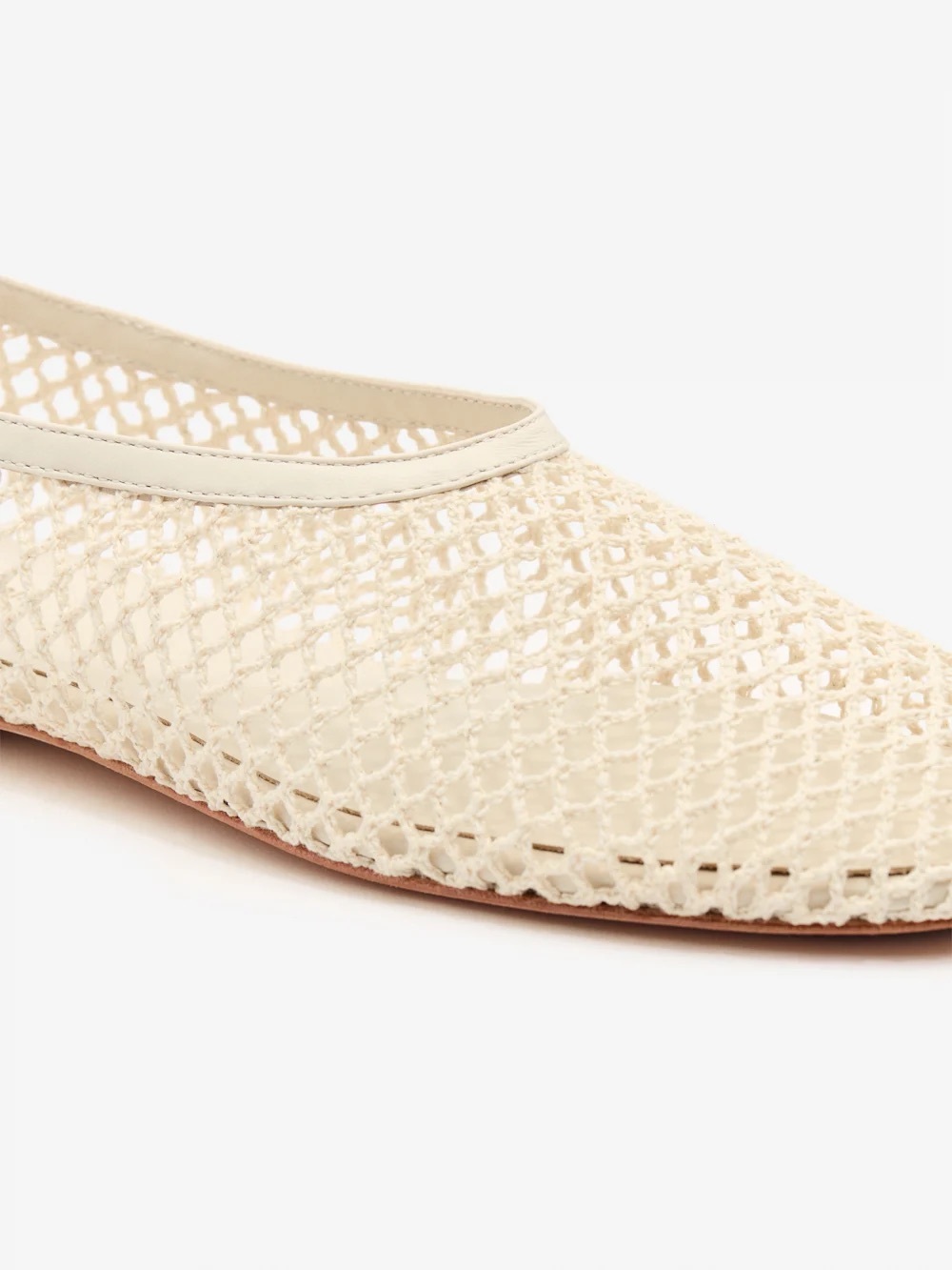 New Reformation Britt Mesh Ballet Flats Ivory Cream Size 9 - Picture 10 of 11